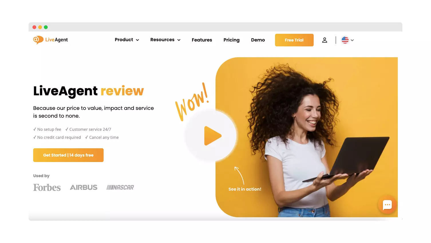 Landing stranica Live Agent