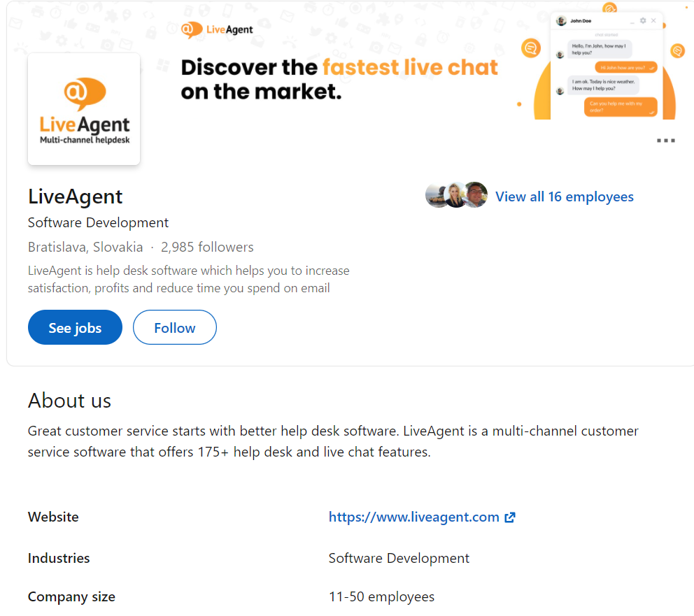 LiveAgent-ov LinkedIn profil