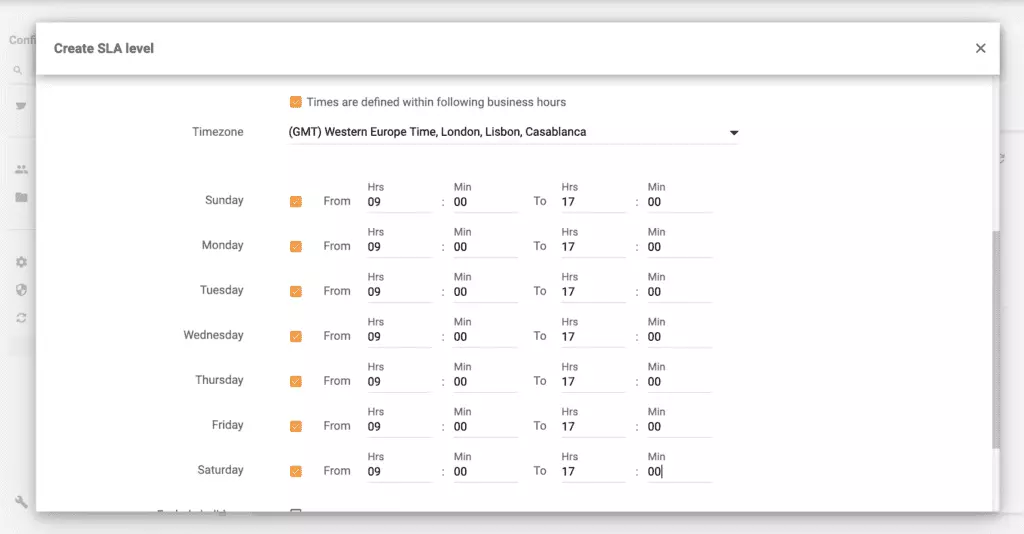 Postavljanje poslovnih sati s Live Agent