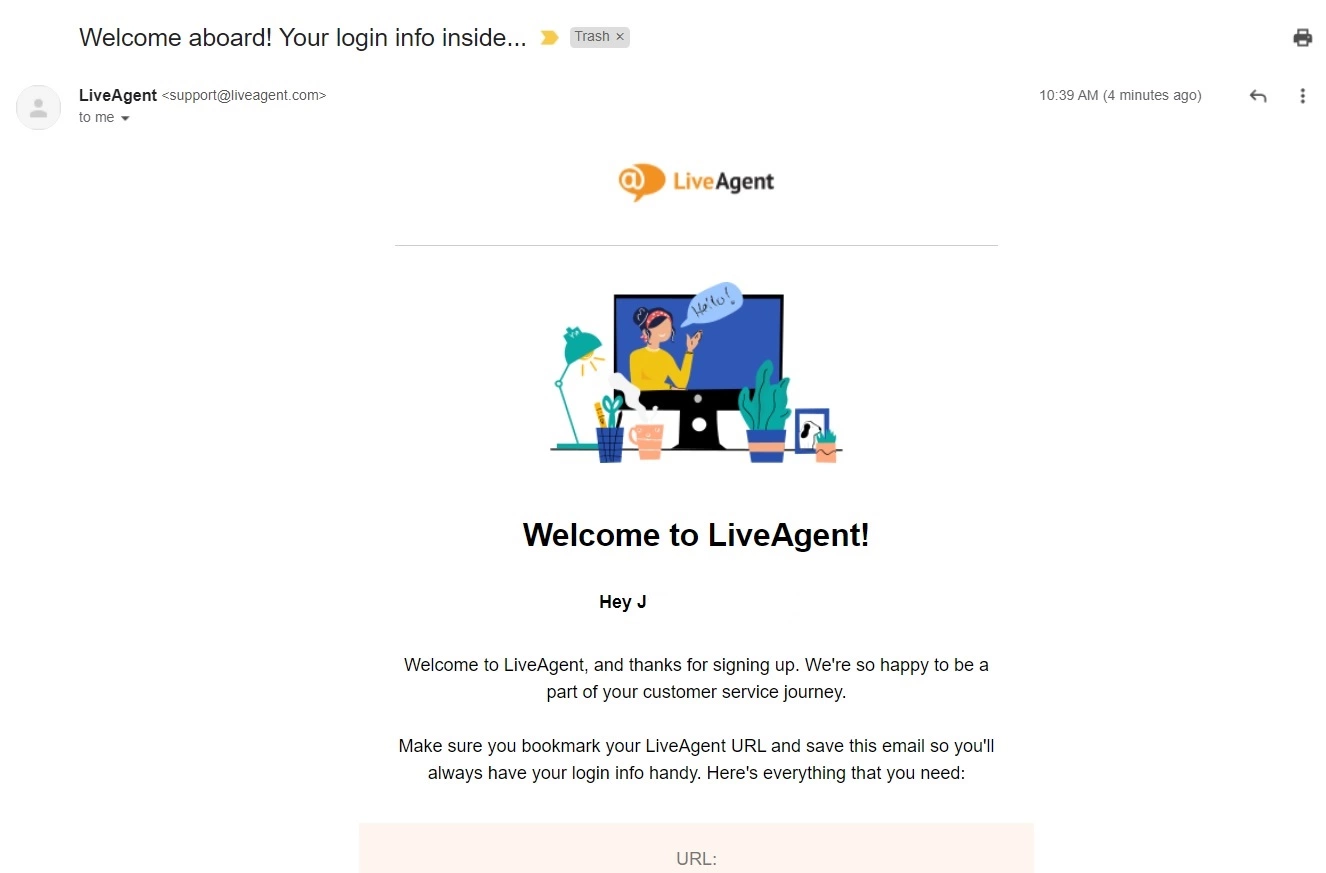 Dobrodošli u LiveAgent email