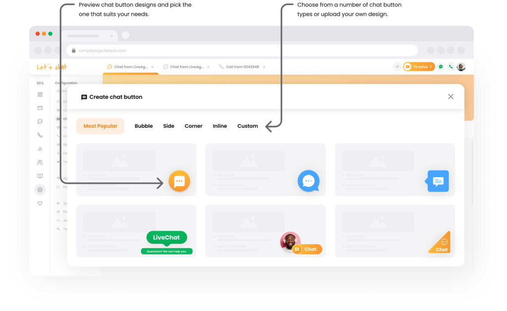 LiveAgent-ove opcije chatboxa
