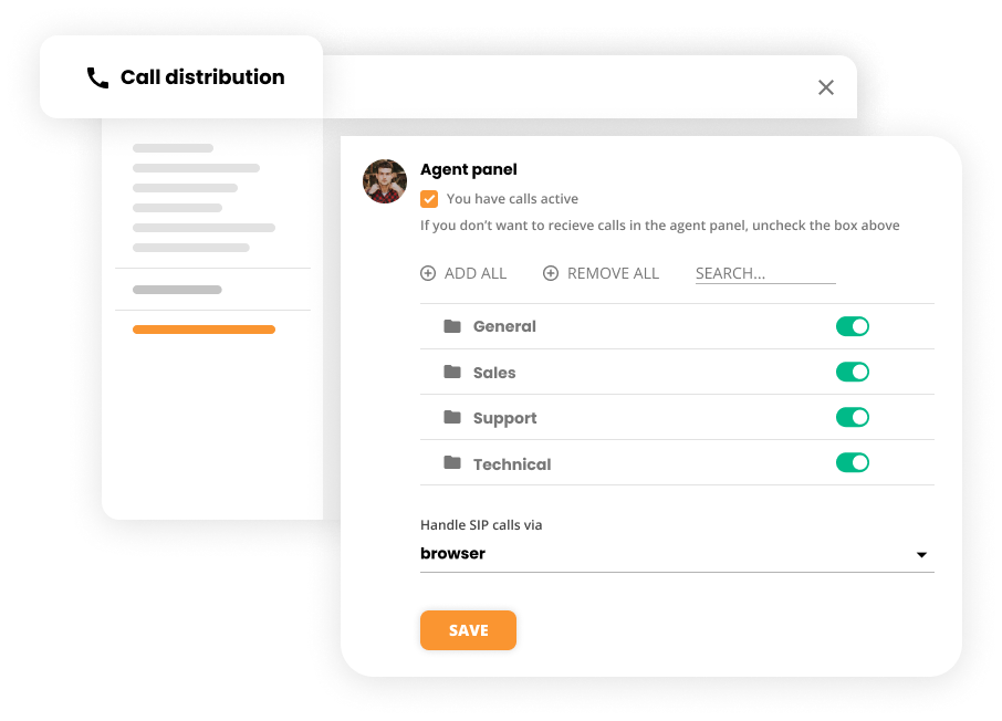 Postavke distribucije poziva u softveru za kontakt centre - LiveAgent