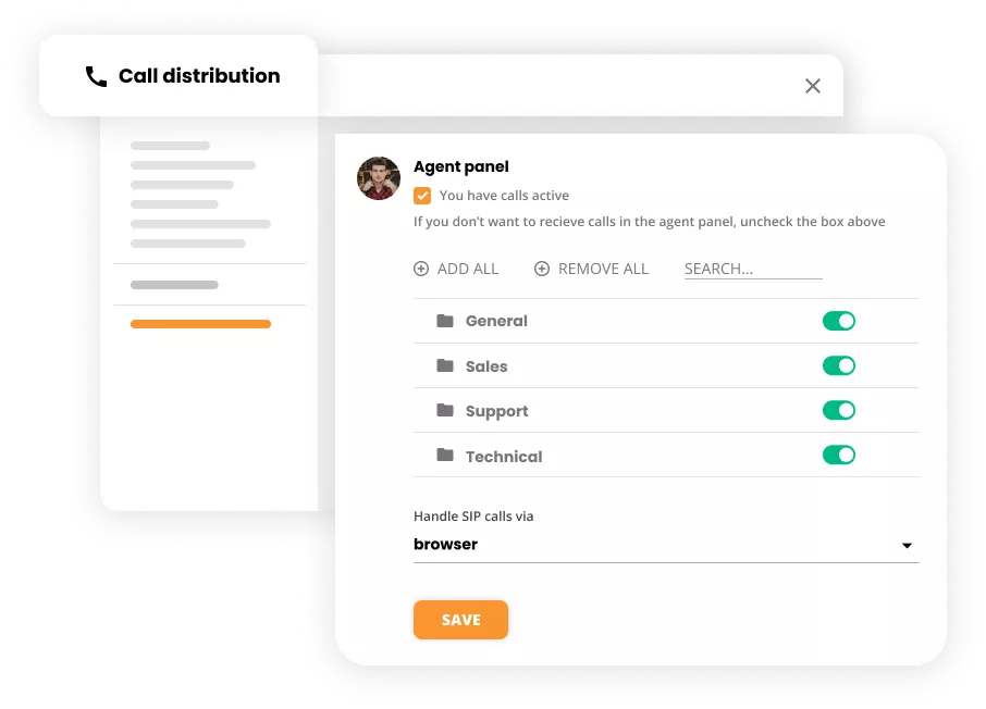 Postavke distribucije poziva