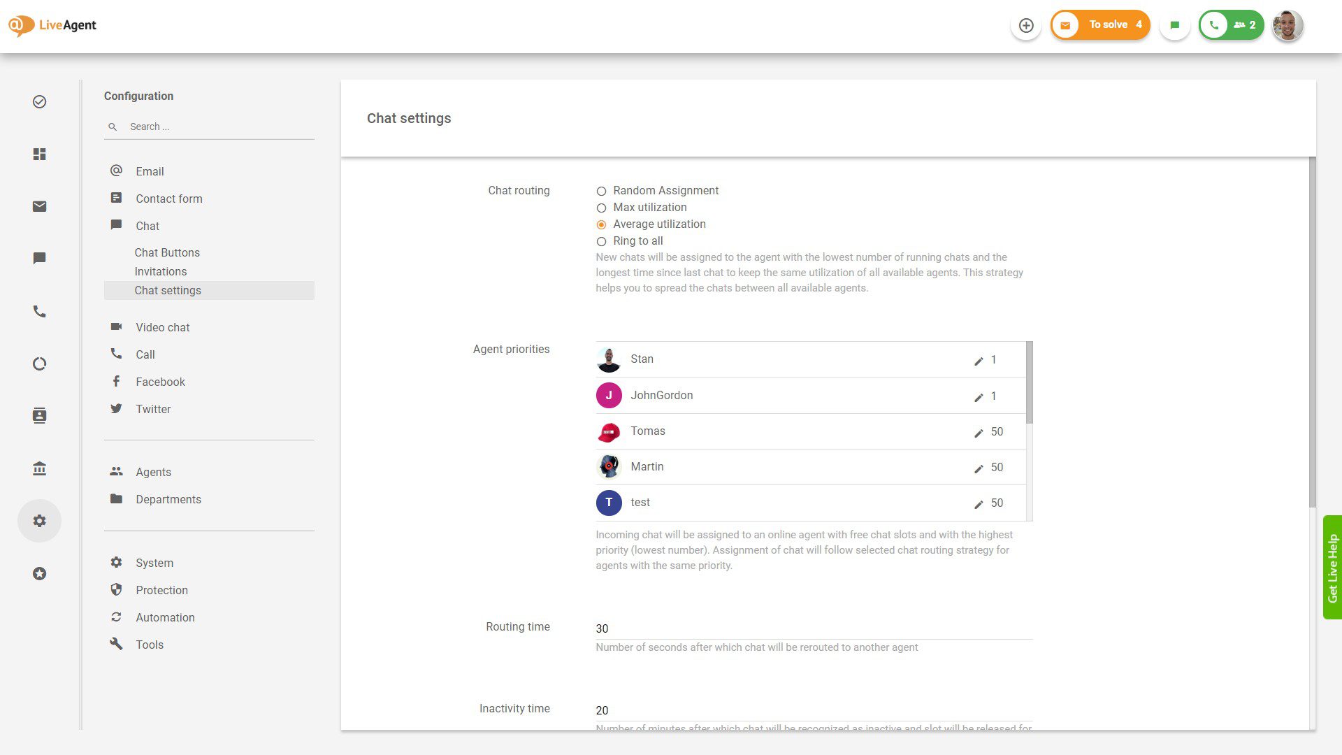 Dodjela prioriteta u LiveAgent