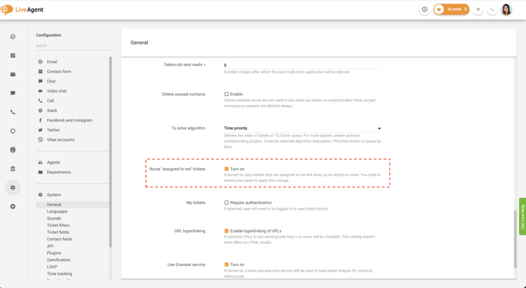 Dodjeli mi tikete značajka u LiveAgent