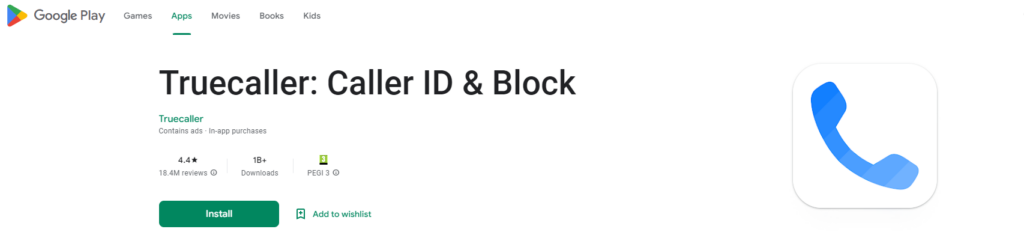 Truecaller: Caller ID & Block Google Play web stranica