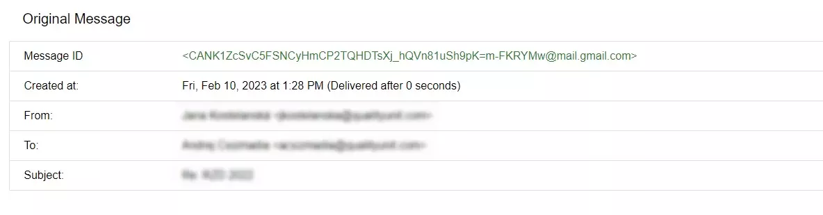 Primjer ID-a e-poruke