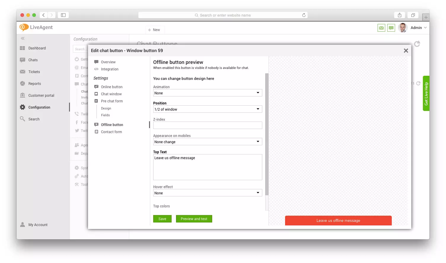 Offline button preview tab mockup