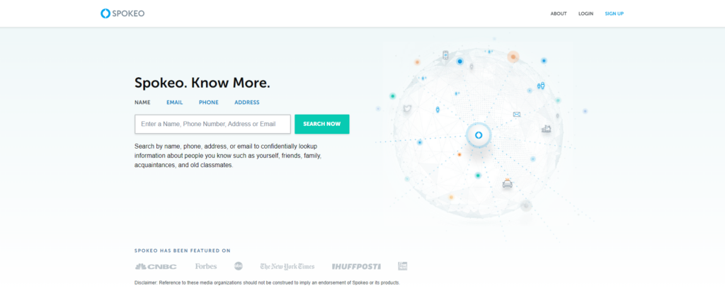 Spokeo početna stranica