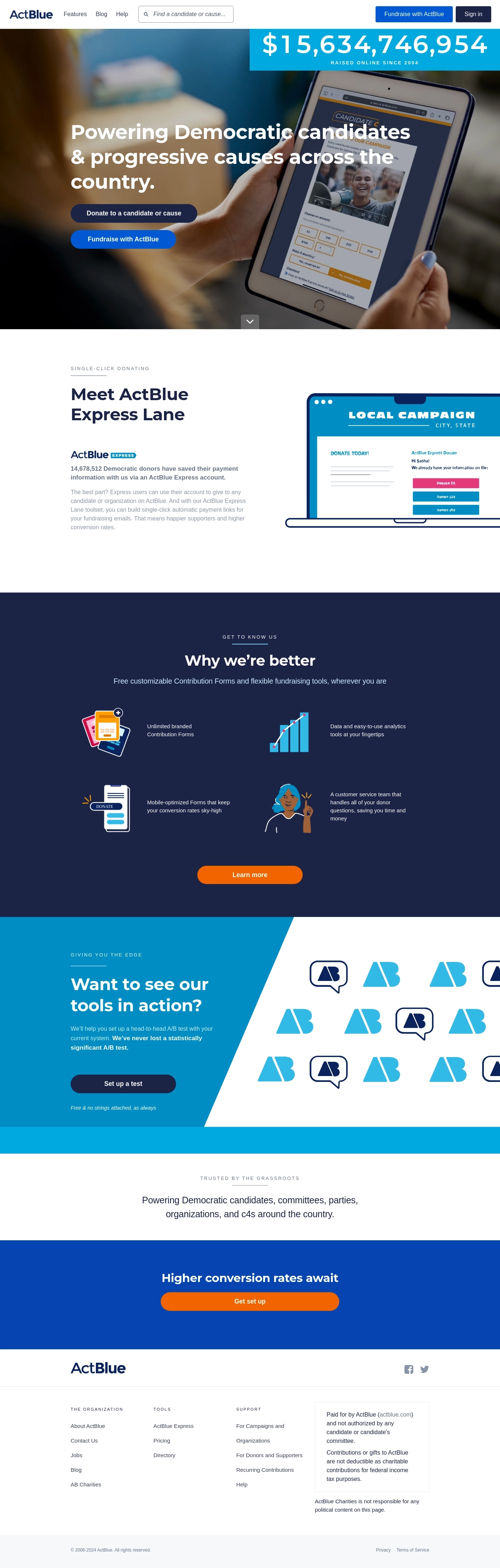 ActBlue Kontakti Help Deska