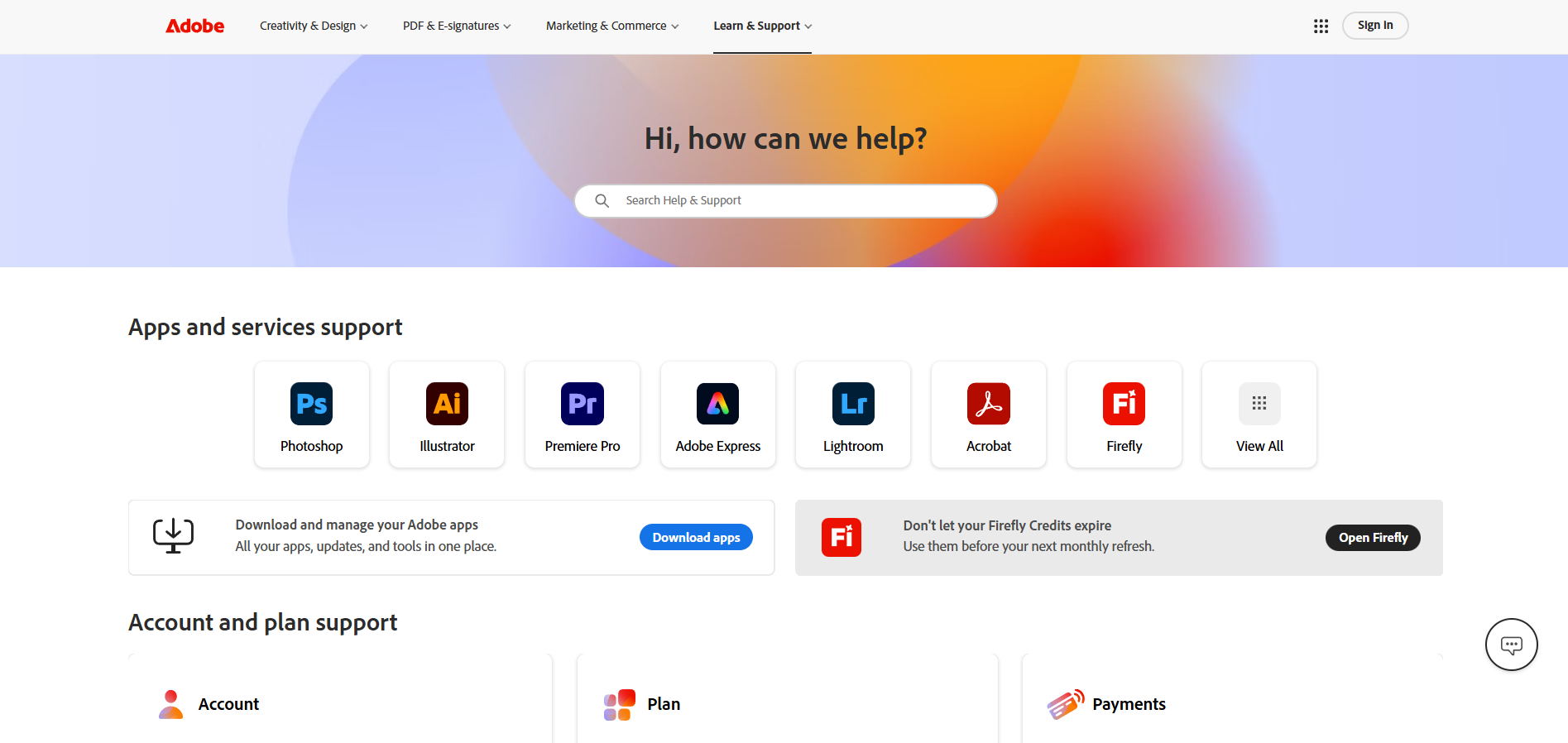 Adobe Help Desk Kontakti