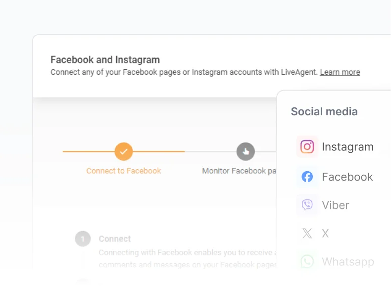 Integracije društvenih mreža LiveAgent s Facebookom, Instagramom i WhatsAppom
