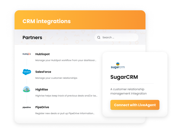 LiveAgent CRM integracije