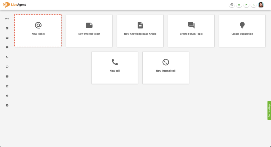 Kreirajte novu karticu u LiveAgent-u
