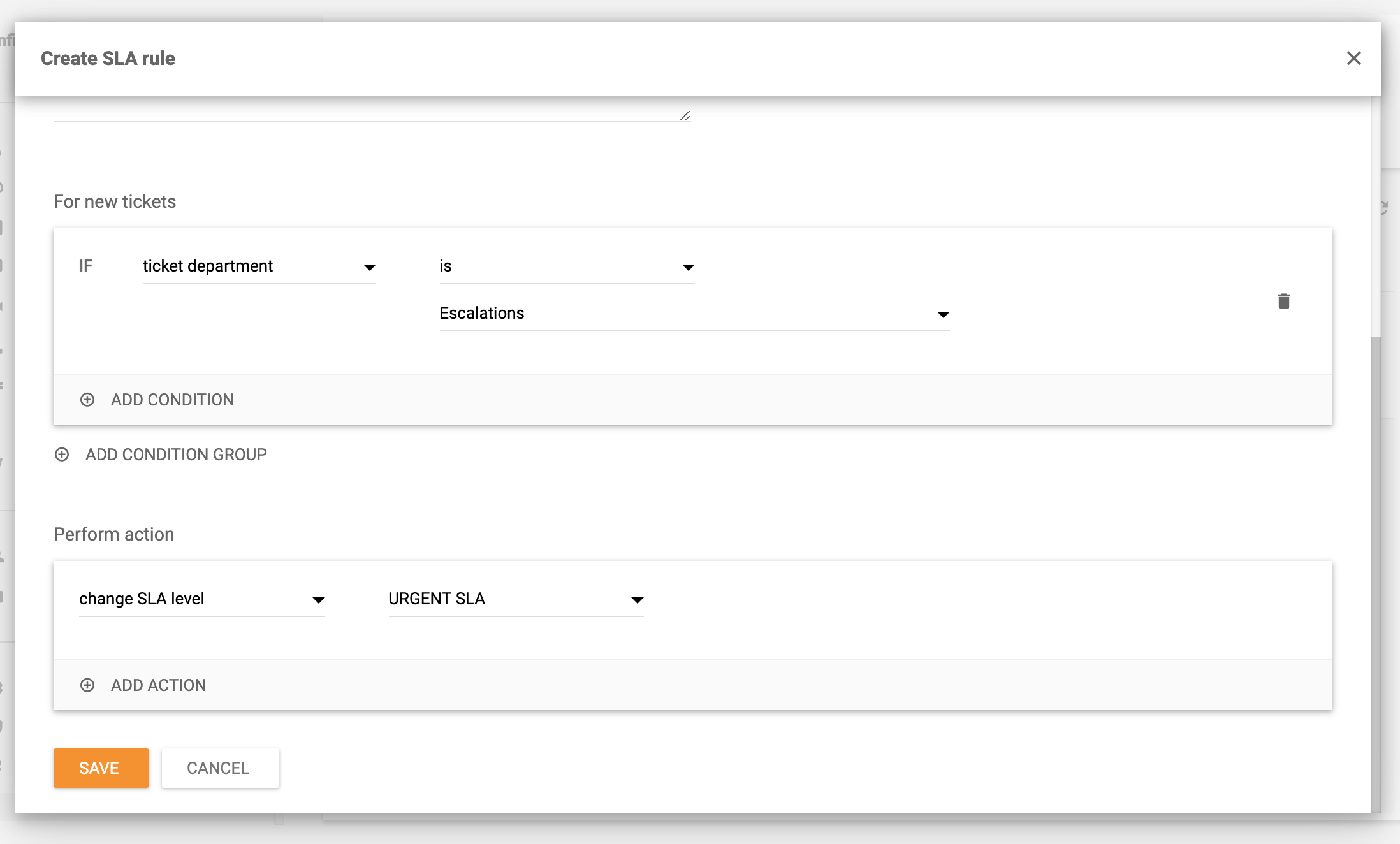 Kreiranje SLA pravila u LiveAgent-u