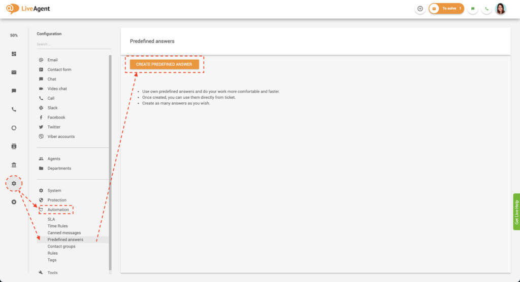 Kreiranje unaprijed definiranih odgovora u LiveAgent-u