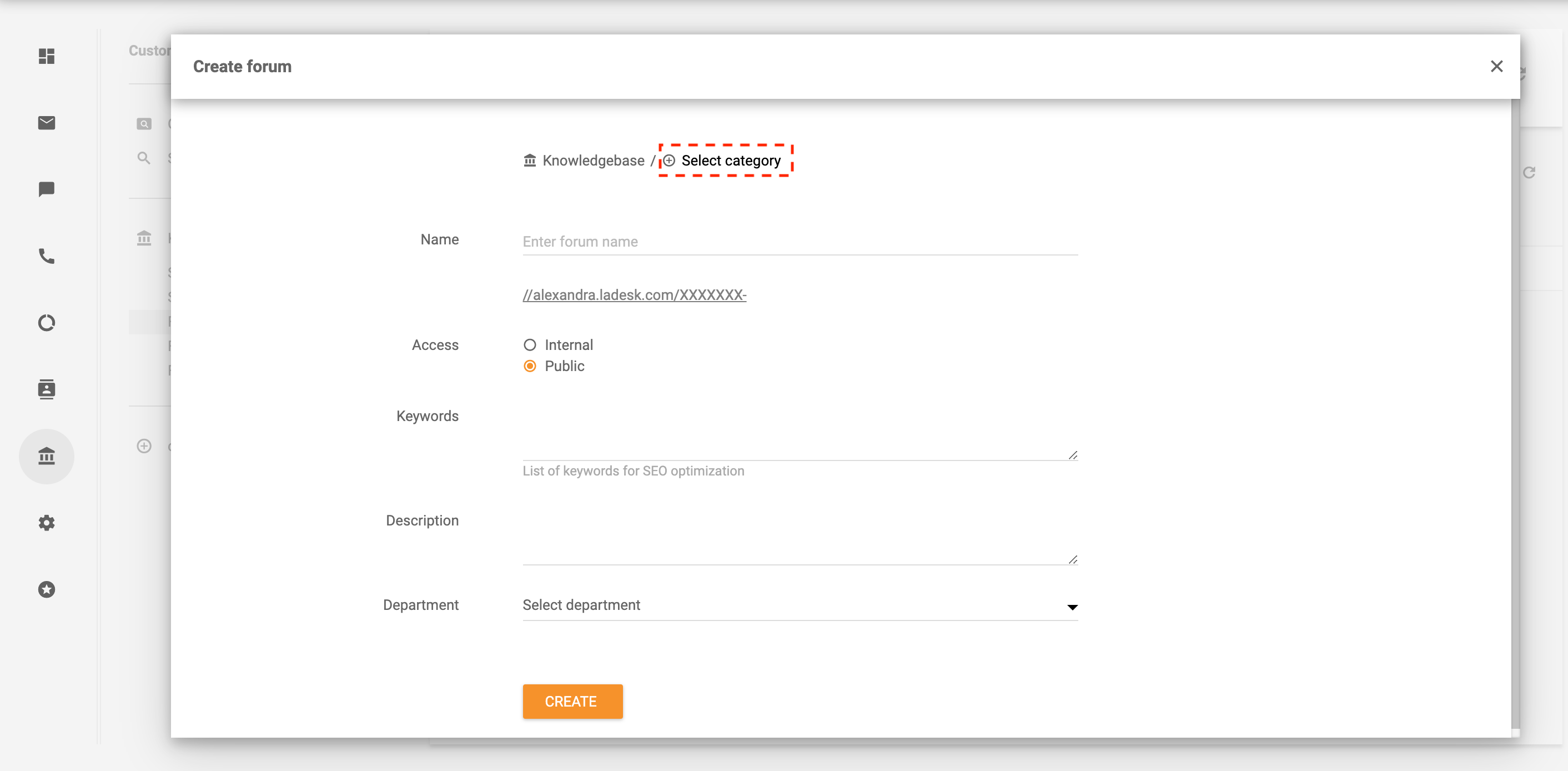 Odaberite kategoriju za forum korisnika - LiveAgent