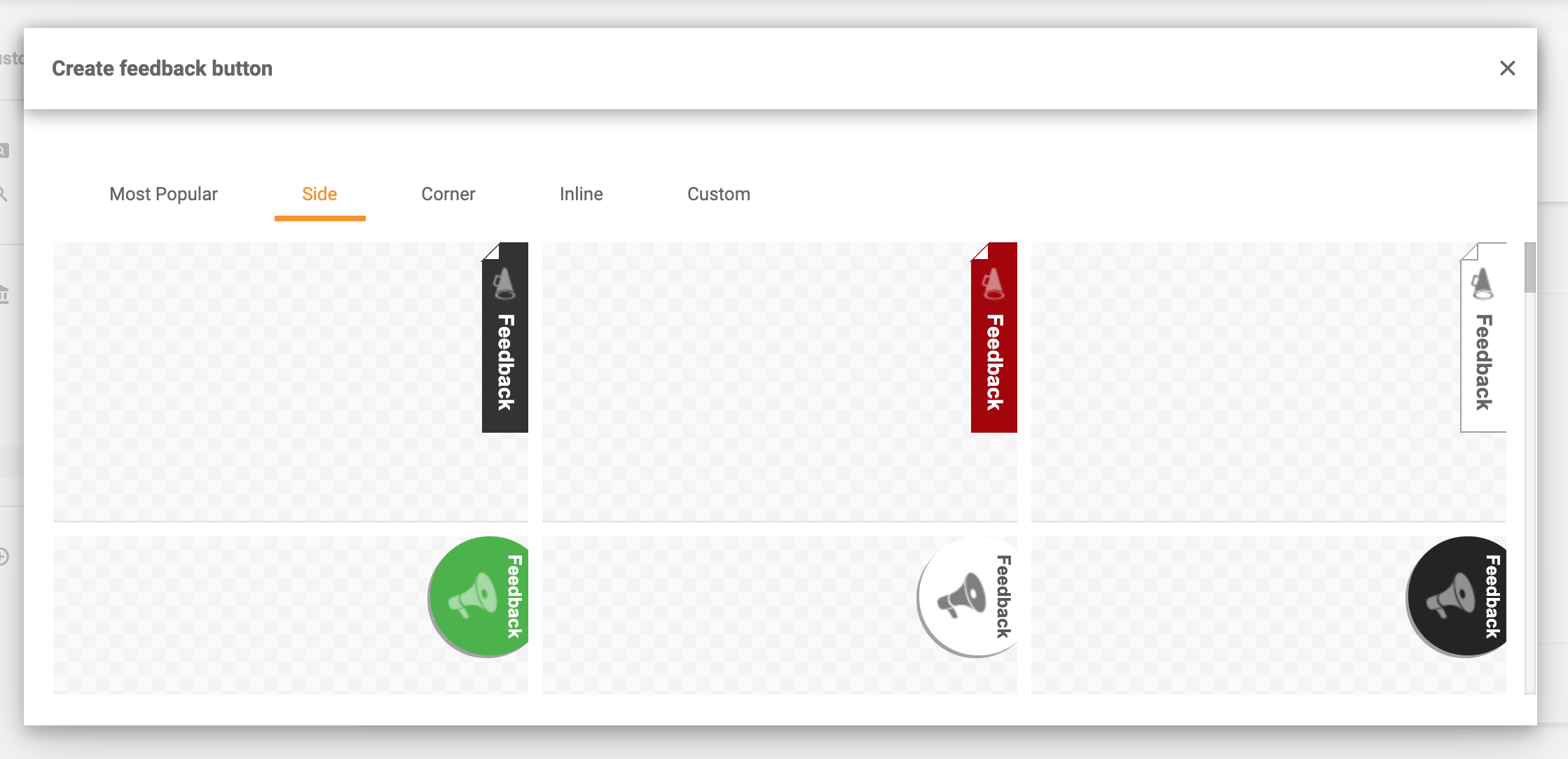 Gumbi za povratne informacije sa strane