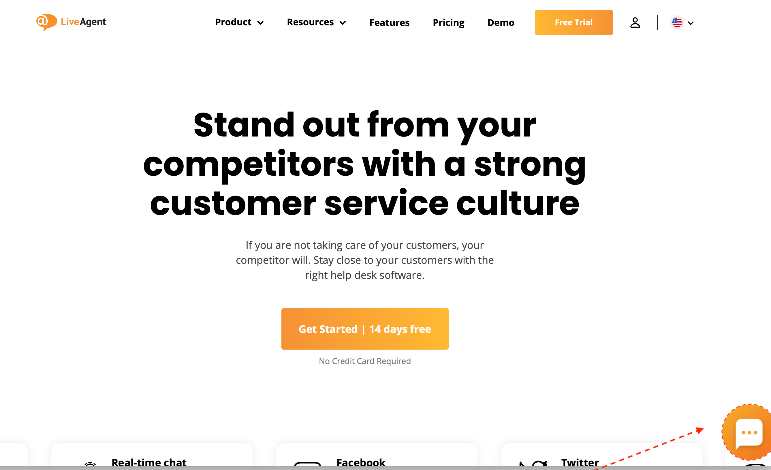 Primjer gumba za chat od LiveAgent-a