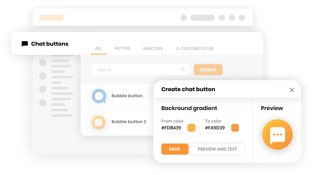 Mockup veza za live chat