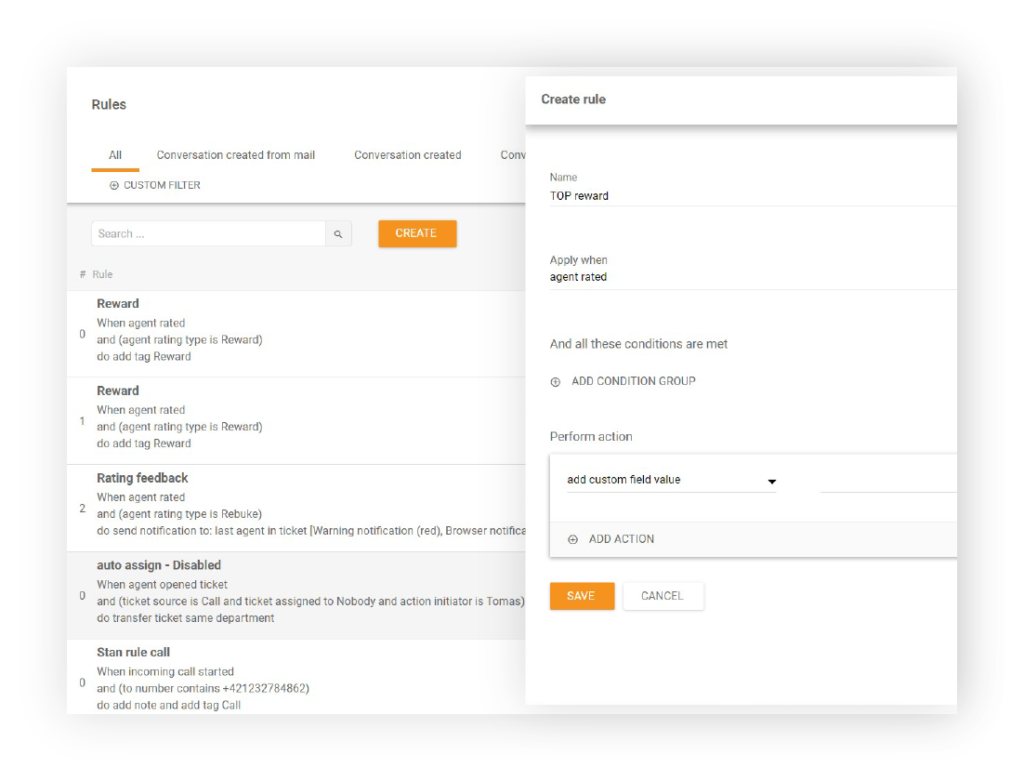 Kreiraj pravilo u LiveAgent-u
