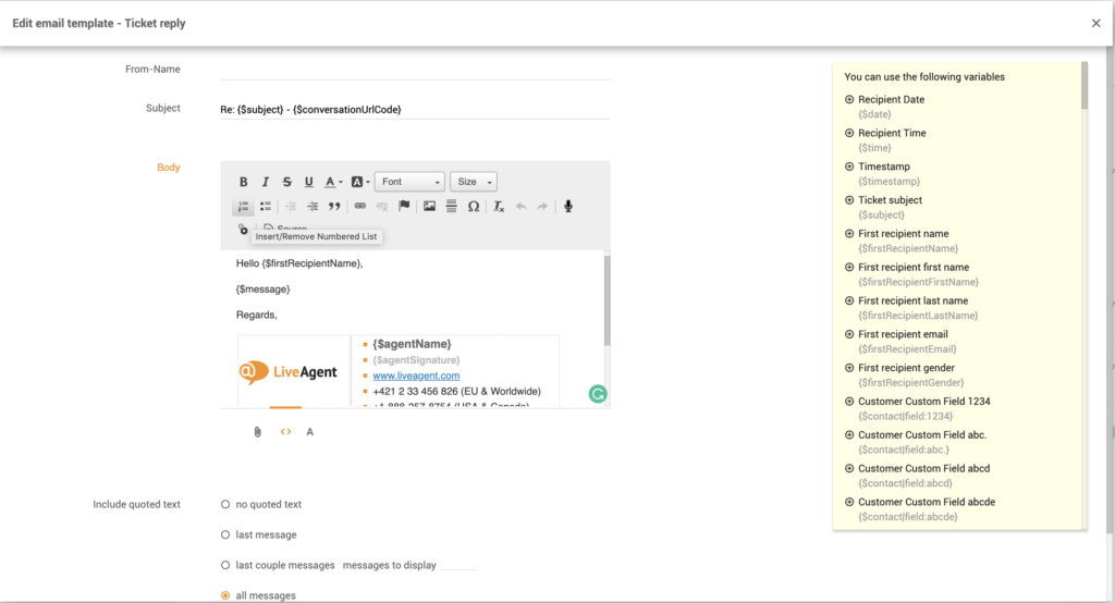 Prilagodba email predloška