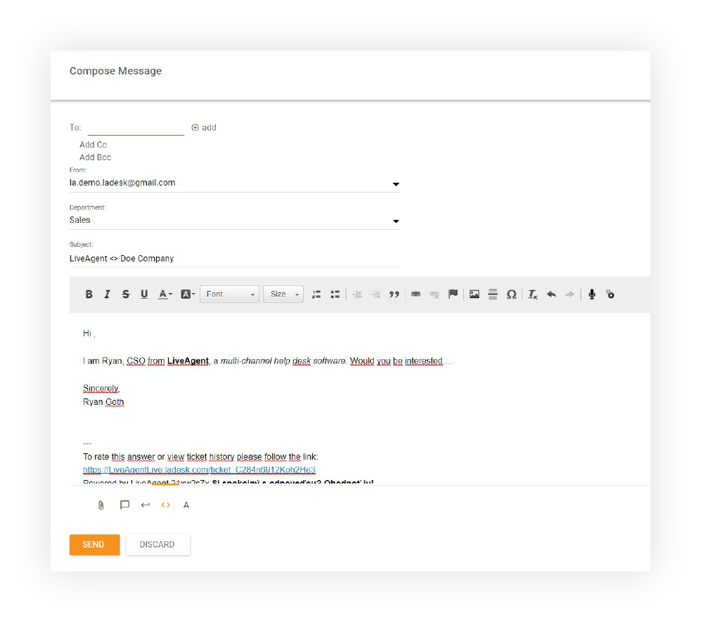 WYSIWYG editor - Novi tiket