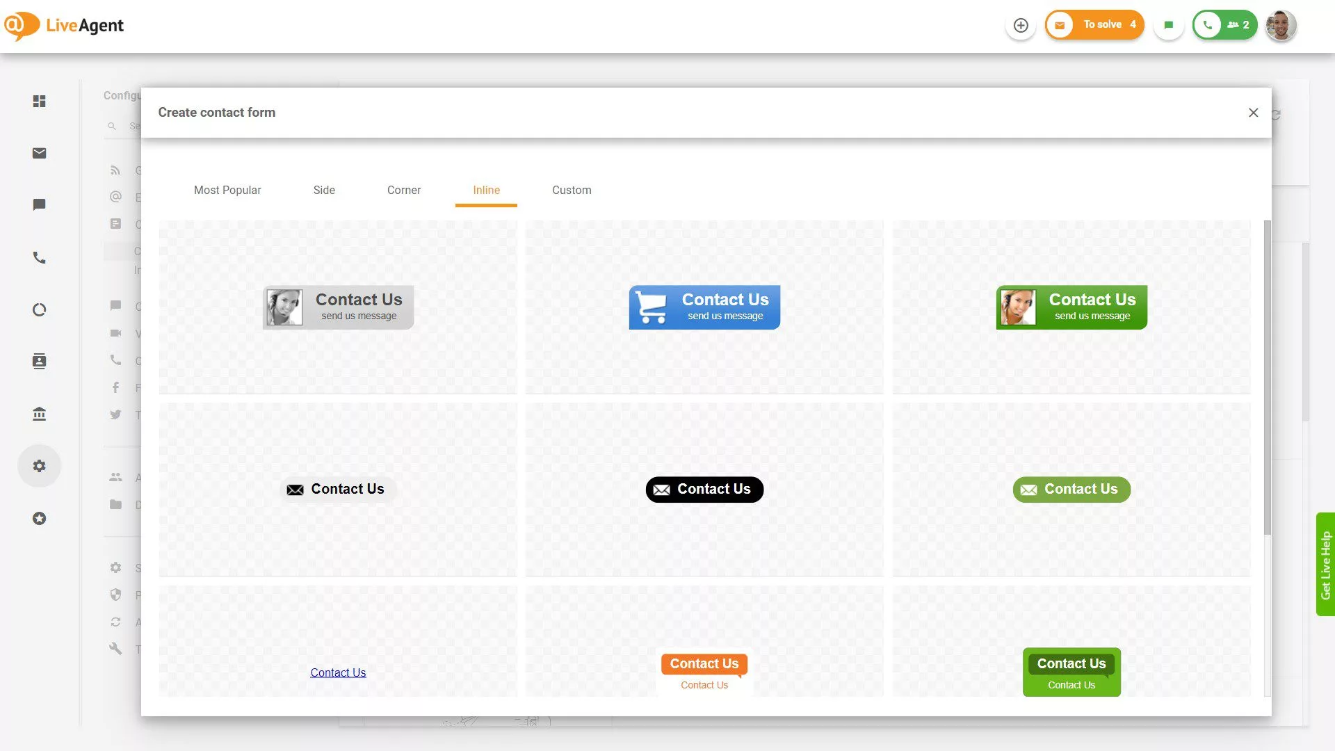 Ugrađeni kontaktni obrasci gumbovi