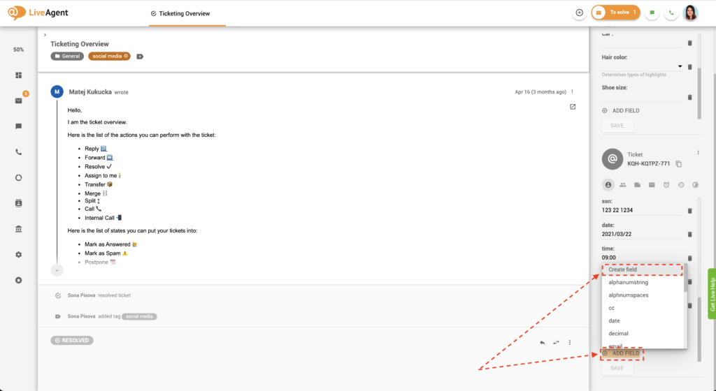 Dodavanje novog polja kartice u prikazu kartice