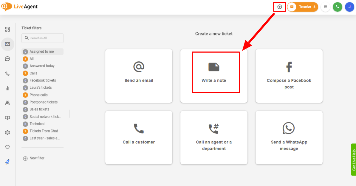 LiveAgent koristi interne bilješke za stvaranje karte