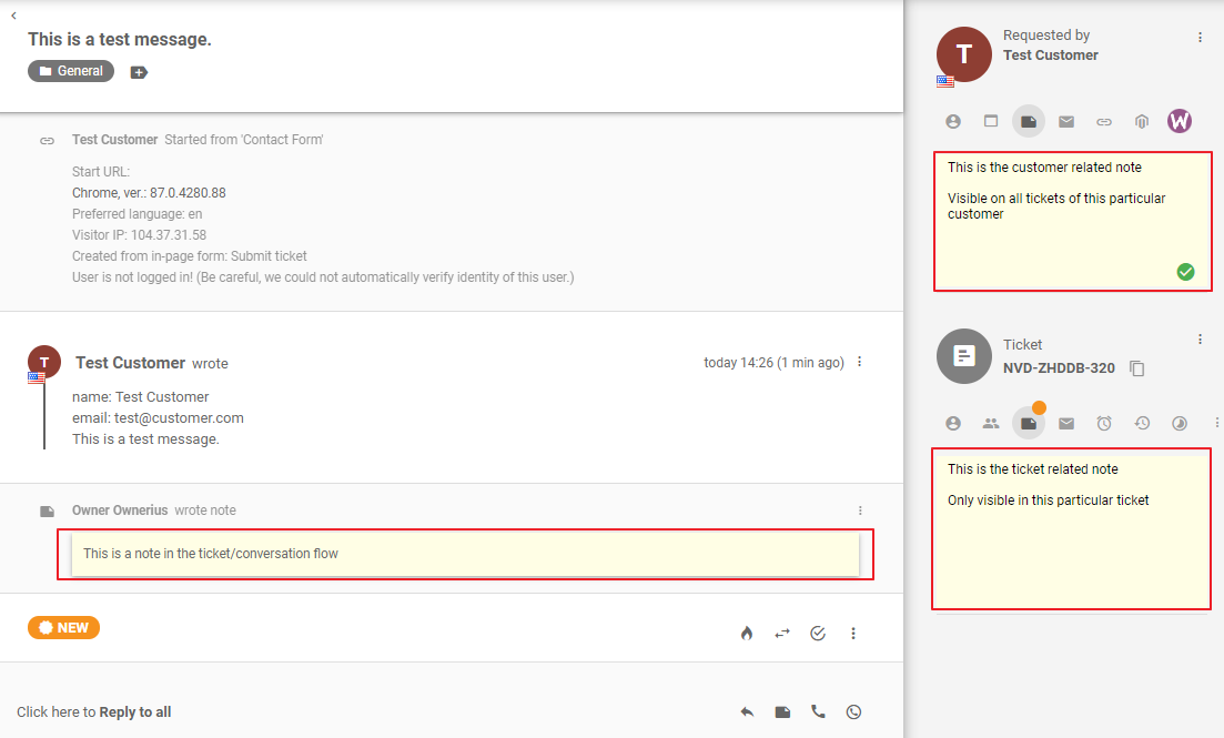 LiveAgent različite vrste internih bilješki