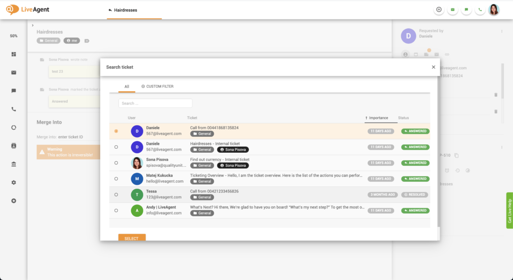 Odaberite kartu za spajanje