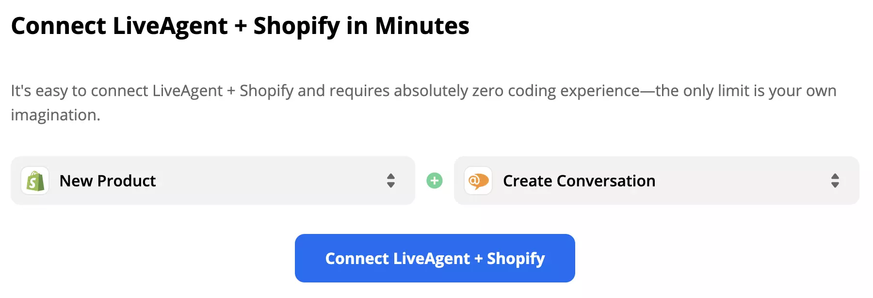 Odabrani okidač Novi proizvod i akcija Kreiraj konverzaciju