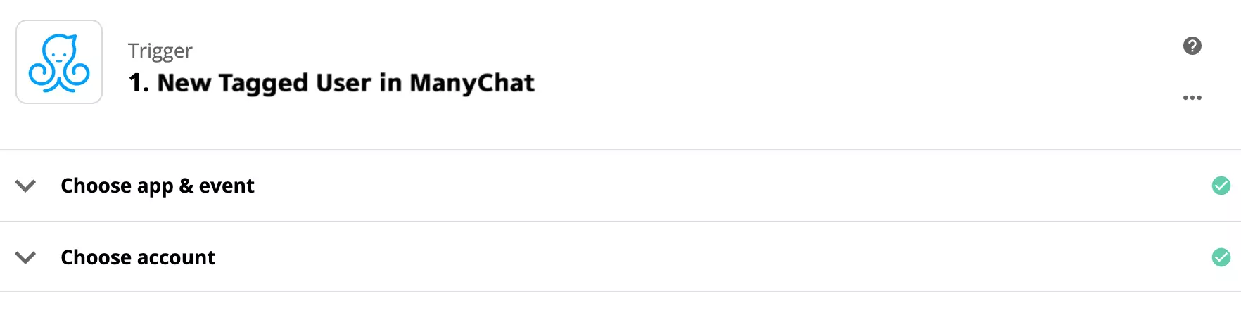 ManyChat okidač postavka na Zapier-u