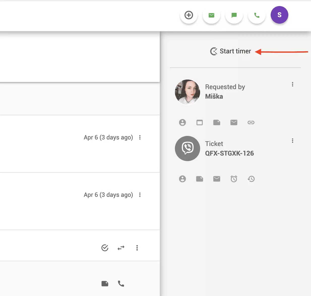 Clockify timer in LiveAgent ticket