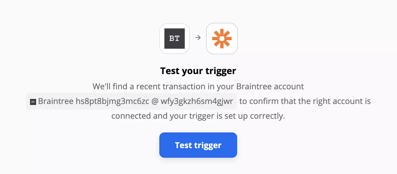 Test Braintree okidača na Zapieру