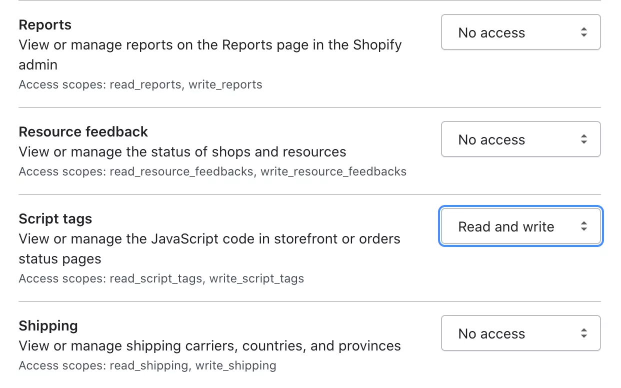 Ručno promijenite dozvole kako biste omogućili LiveAgent pristup Shopify podacima