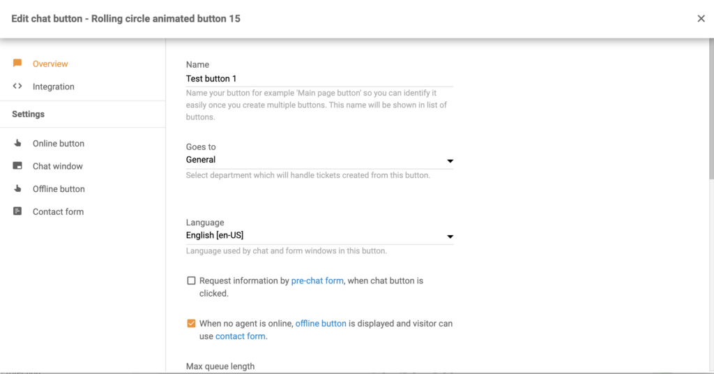 Konfigurirajte gumb za chat u LiveAgent-u
