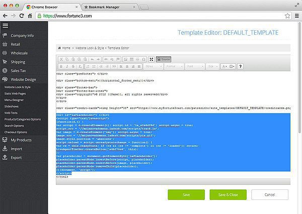 Postavljanje Fortune 3 LiveAgent integracije