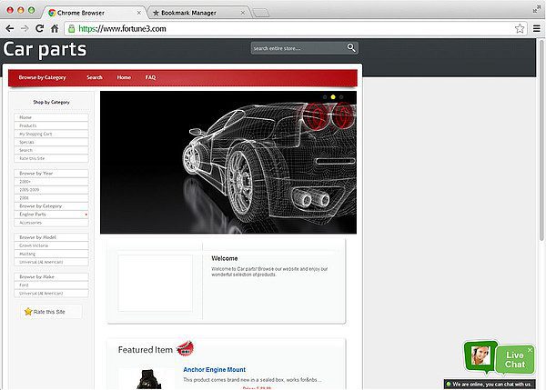 Aktivna Fortune 3 live chat integracija