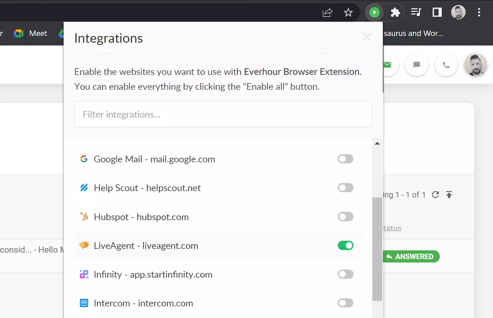 Everhour - omogućite LiveAgent integraciju
