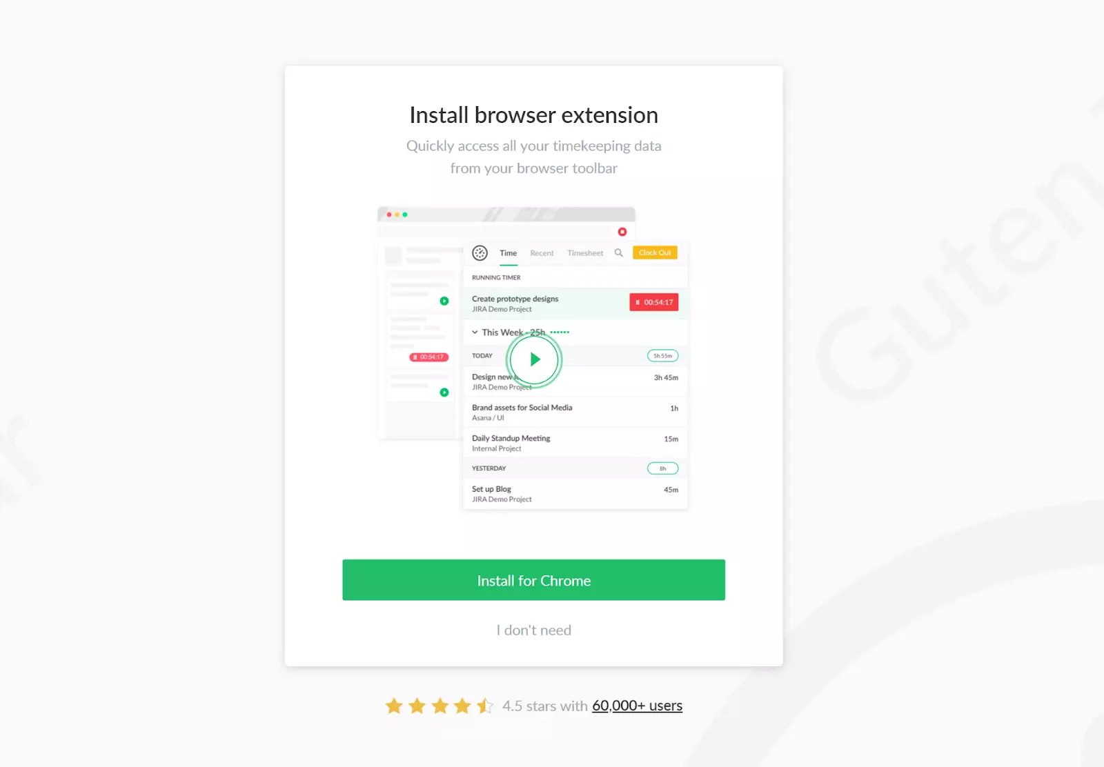 Instalirajte Everhour proširenje preglednika