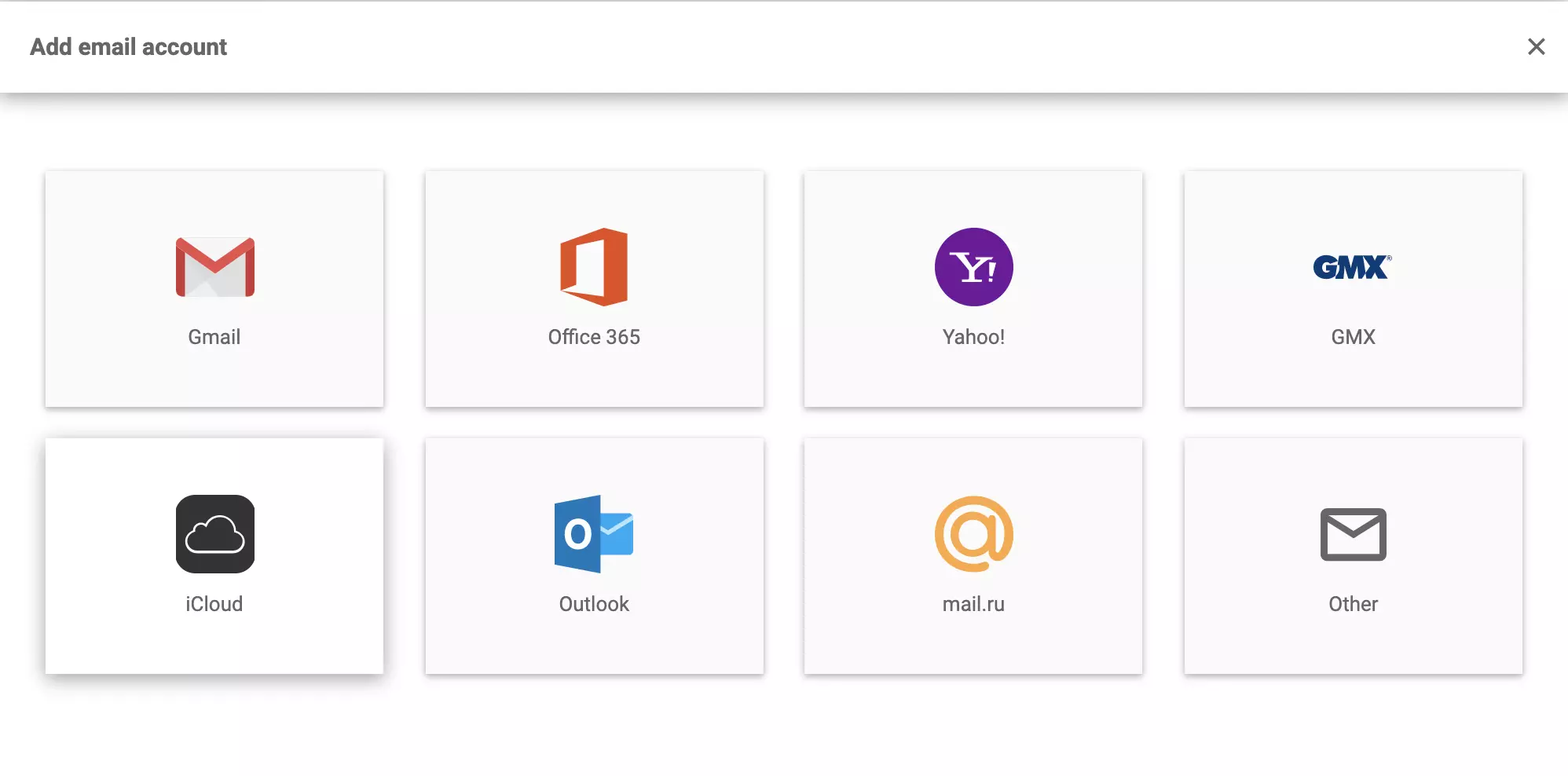 iCloud u LiveAgent email postavkama