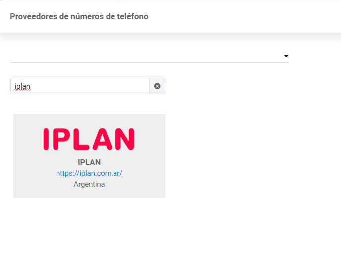 Search for iPlan provider