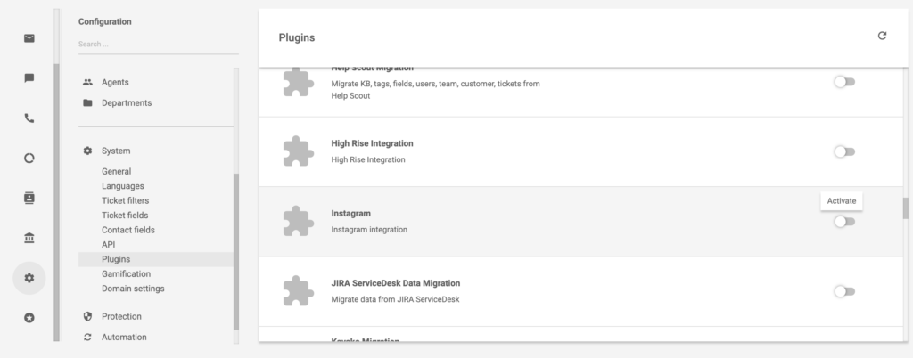 Instagram plugin u LiveAgent-u