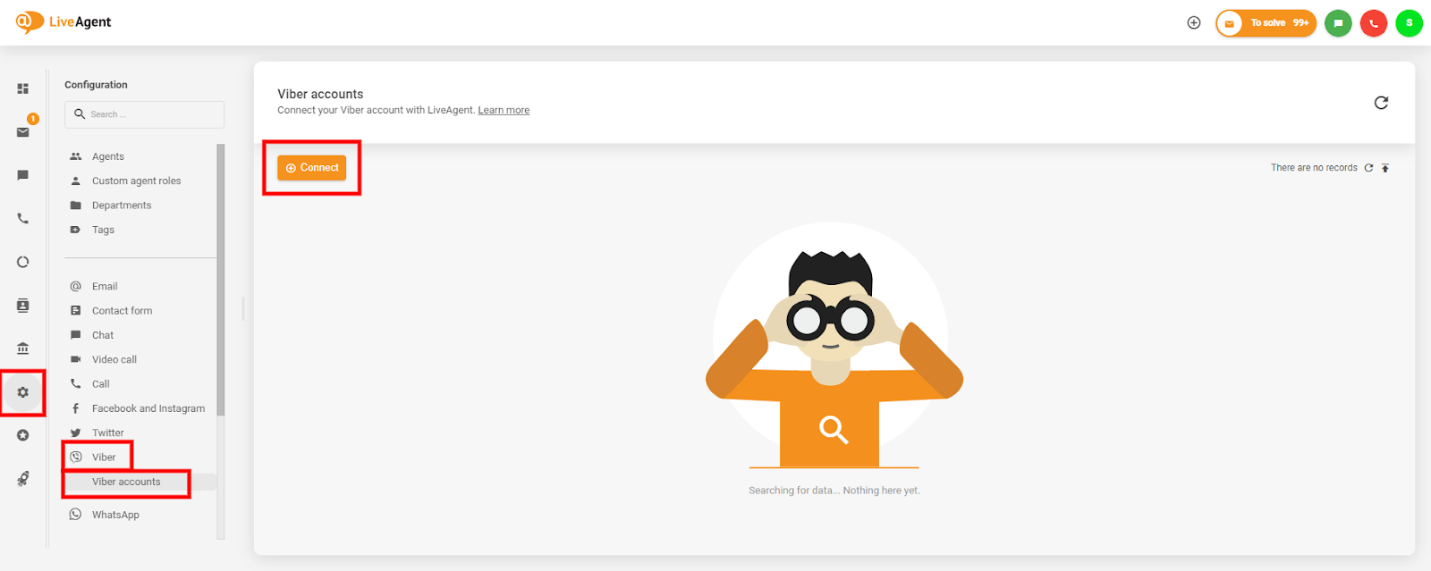 Kako pronaći Viber integraciju na LiveAgent ploči