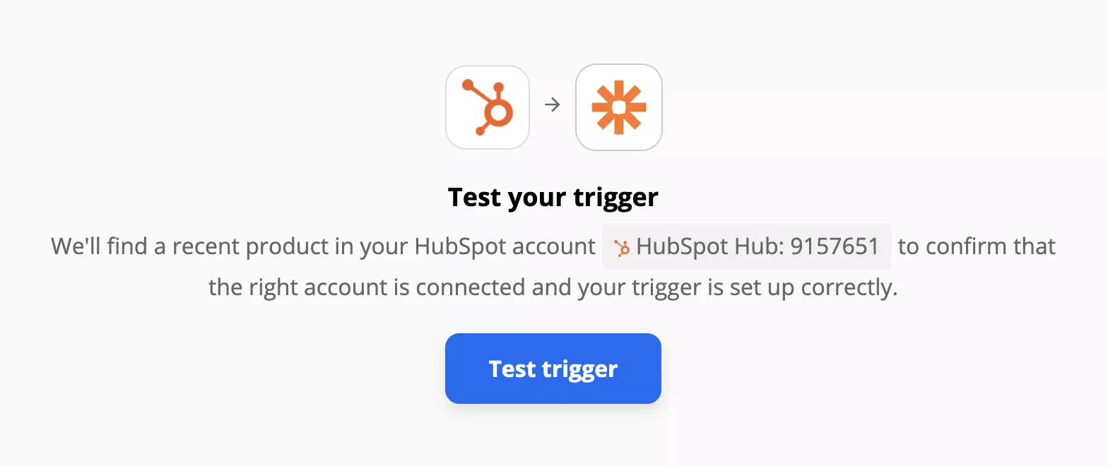 Test HubSpot okidača na Zapier-u