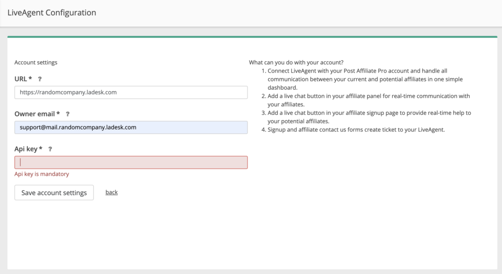 Postavljanje live chata