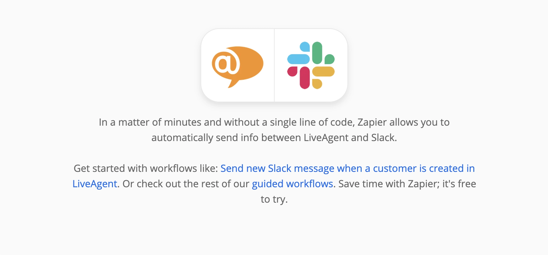 Zapier stranica na LiveAgent i Slack integracijama
