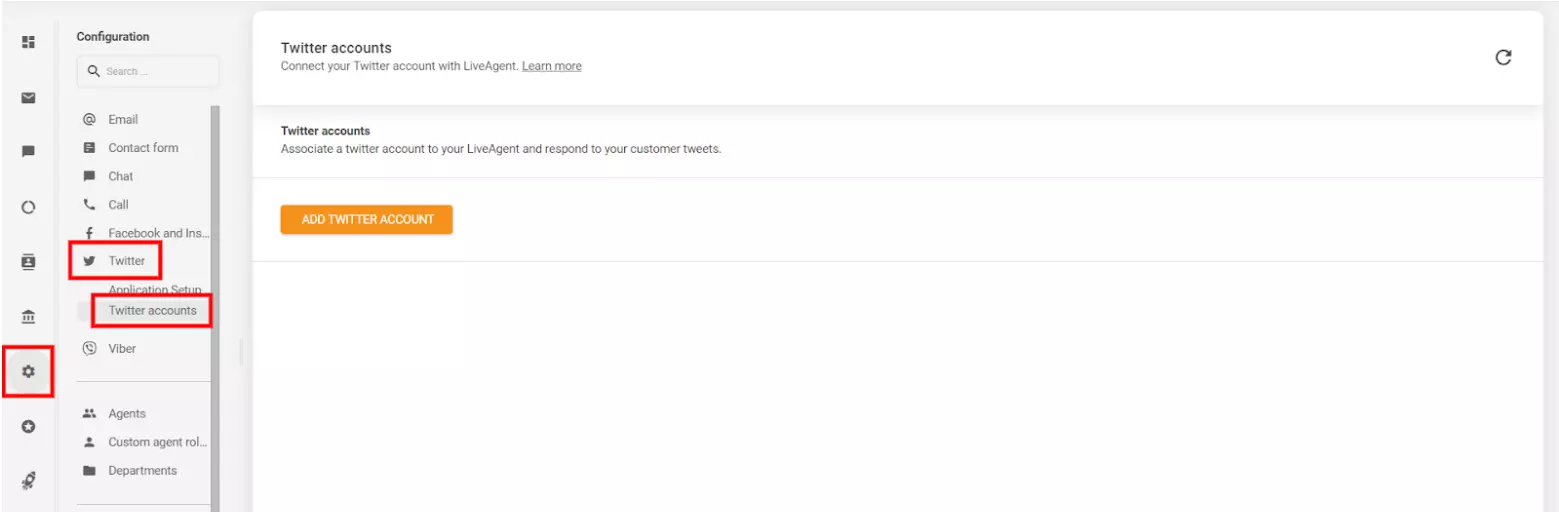 Dodavanje Twitter (X) računa koji želite integrirati s LiveAgent-om